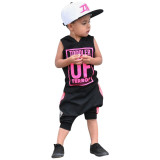 Kids Summer Two Piece Hip Hop Letter Print Bodysuits Bodysuit Outfit Outfits YM01021
