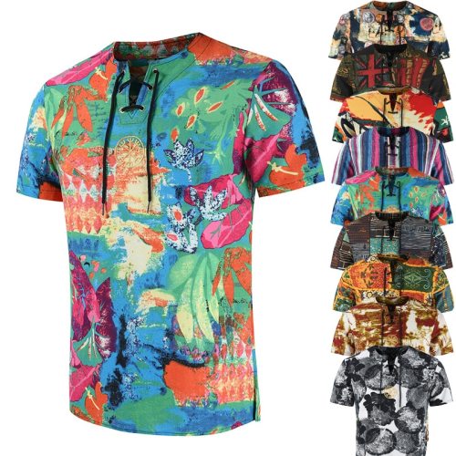 Men's Short Sleeve Printed Shirt Shirt Top Tops 180819