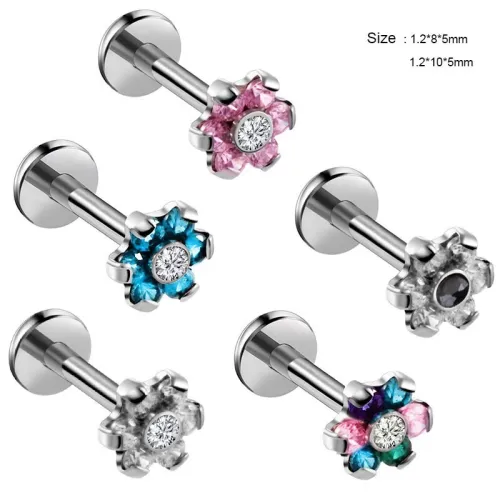 Fashion Piercing Crystal Stainless Steel  Lip Ring MR1709060112