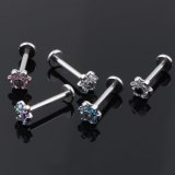 Fashion Piercing Crystal Stainless Steel  Lip Ring MR1709060112