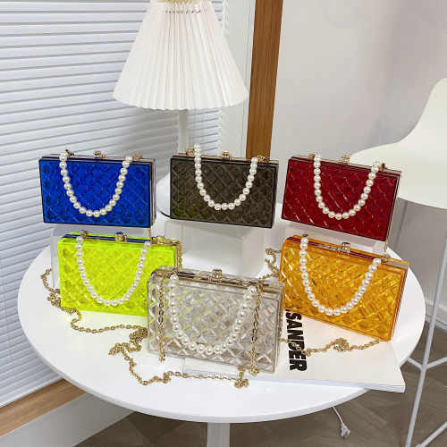 Women Pearl Transparent Jelly Handbags cx203243