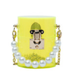 Women Acrylic Chain Transparent Mini Bucket Handbags cx811324