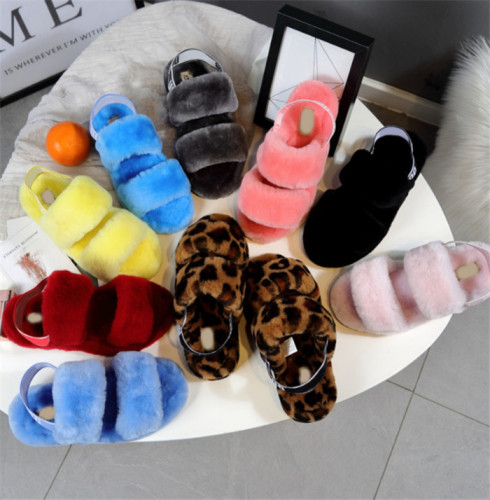 Summer Fashion Sheepskin Slippers Fur Slides Women Sandals