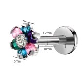 Fashion Piercing Crystal Stainless Steel  Lip Ring MR1709060112