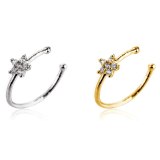Women Fashion Crystal Star Delicate Hoop Circular Piercing Nose Rings 201706160213