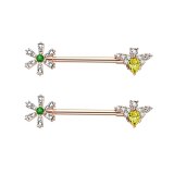 Fashion Crystal Leaf Nipple Rings 17011010112