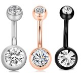 Surgical Steel Crystal Belly Sunflower Belly Button Rings