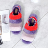 Women Fashion Design Sheepskin Wool Fur Slippers