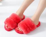 Women's Fashion Outdoor Real Wool Slippers Slides