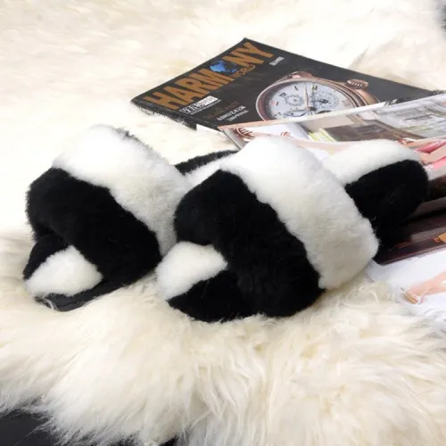 Fashion Women Natural Sheep Fur House Slippers