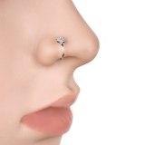 Women Fashion Crystal Star Delicate Hoop Circular Piercing Nose Rings 201706160213