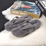 Women Fur Slippers Wool Home Slides