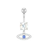 Heart Flower Long Dangled  Pearl Belly Button Rings