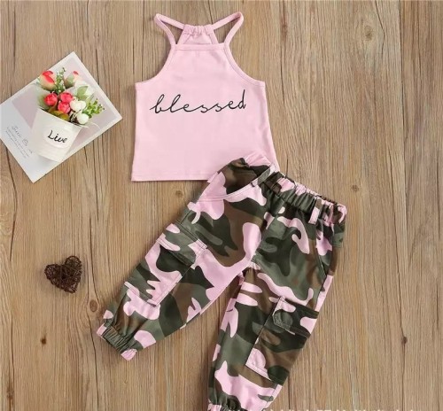 Girl's New Children's Print Camouflage Pocket Bodysuits Bodysuit Outfit Outfits 220819