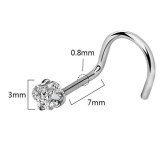 Surgical Steel Crystal Nostril Screw Rhinestone Nose Rings 2019042738