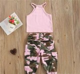 Girl's New Children's Print Camouflage Pocket Bodysuits Bodysuit Outfit Outfits 220819