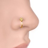 Women Fashion Crystal Star Delicate Hoop Circular Piercing Nose Rings 201706160213