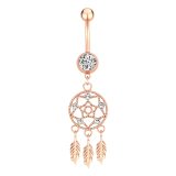 Heart Flower Long Dangled  Pearl Belly Button Rings