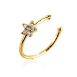 Women Fashion Crystal Star Delicate Hoop Circular Piercing Nose Rings 201706160213