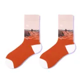 Long-Staple Trend Mountain and River Graffiti Pure Cotton Colorful New Socks XX3902233