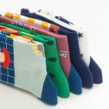 Fine Cotton Color Printed Crew Socks X3903748