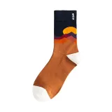Long-Staple Trend Mountain and River Graffiti Pure Cotton Colorful New Socks XX3902233