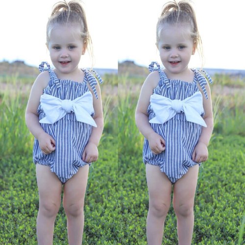 Kids' Baby One-Piece Summer Striped Lace Bodysuits Bodysuit Outfit Outfits LY2637