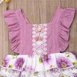 Kids Baby Girl Floral Lace Backless Sleeveelss Bodysuits Bodysuit Outfit Outfits LY080819