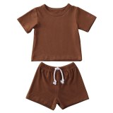 Baby Summer 2 PCS Short Sleeve T-Shirt Tops+Shorts Pants L20011