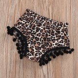 3-Piece Cute Solid Short Sleeve Top Leopard Shorts and Headband Set L14758