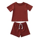Baby Summer 2 PCS Short Sleeve T-Shirt Tops+Shorts Pants L20011