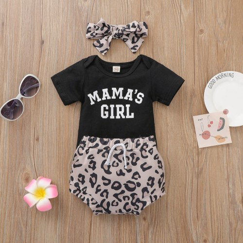 Summer Letter Print Short Sleeve Bodysuits Bodysuit Outfit Outfits L394105