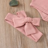 Summer Newborn Baby Girls Solid Bodysuits Bodysuit Outfit Outfits L25263