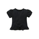 Kids Baby Girls Short Sleeve Solid Summer Cotton Tops L492103