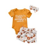 Baby Girl Clothes Letter Short Sleeve 3 Pcs Bodysuits Bodysuit Outfit Outfits YQ14455