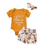 Baby Girl Clothes Letter Short Sleeve 3 Pcs Bodysuits Bodysuit Outfit Outfits YQ14455