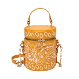 Women's Bucket Printed Cylinder One-Shoulder Handbags