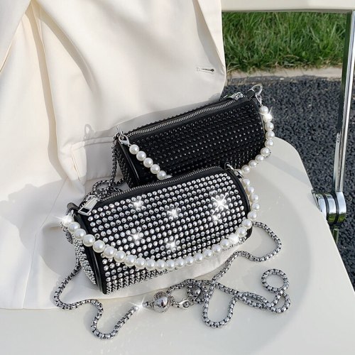 Fashion Rhinestone Women Shiny Pearl Party Clutch Handbags 5819210