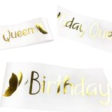 Birthday Queen Glitter Satin Sash Ribbons Party Shoulder Band JQ-30112