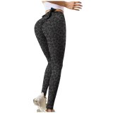 Ladies Pure Color Hip Lifting Elastic Fitness Running Yoga Pants 21032233