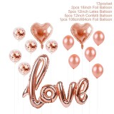 Rose Gold Heart Balloon Foil Champagne Balloon