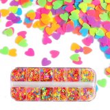 Butterfly Flower Mixed Various Shapes Nail Art Glitter 3D Heart Patch LP-YGDHH-1223G