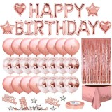 Happy Birthdays Rose Gold Happy Birthdays Balloon ,Banner Set 12-12