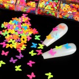 Butterfly Flower Mixed Various Shapes Nail Art Glitter 3D Heart Patch LP-YGDHH-1223G