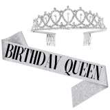 Birthday Girl Sash and Rhinestone Crown Set - Birthday Party Supplies JQ-40516
