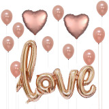 Rose Gold Heart Balloon Foil Champagne Balloon