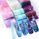 10pcs Gradient Starry Sky Nail Foils Marble Holographic Design Nail Patch
