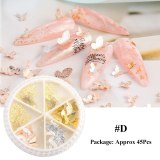 Art 3D Metal Butterfly Mixed Rose Gold Charms Nail