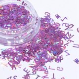 English Letters Sequins Glitter Makeup Nail Patch