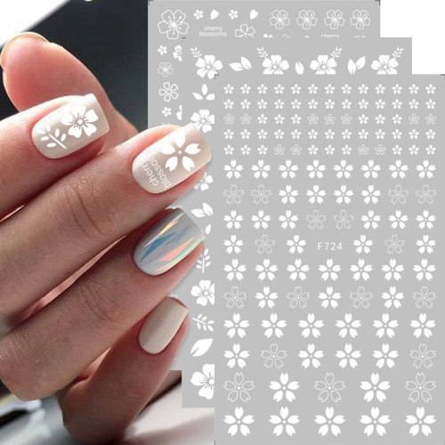 3D Nail Art Decoration Stickers Series Small White Flower Nail Patch F724-72738
